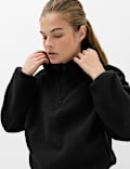 Borg Half Zip Hooded Fleece Jacket