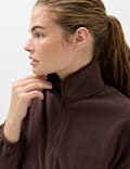Zip Up Funnel Neck Relaxed Fleece Jacket