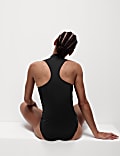 Padded Zip Up High Neck Swimsuit