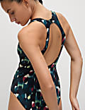 Tummy Control Printed Cut Out Swimsuit