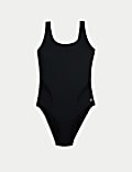 Tummy Control Padded Mesh Panel Swimsuit