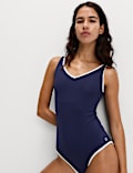Tummy Control Padded V-Neck Swimsuit