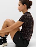 Printed Crew Neck Fitted T-Shirt