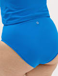 Bas de bikini taille haute effet ventre plat