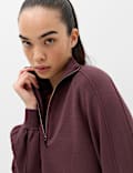 Knitted Half Zip Balloon Sleeve Jumper