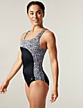 Maillot de bain ampliforme à décolleté rond et imprimé
