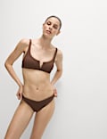 Ribbed High Leg Bikini Bottoms