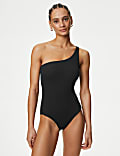 Textured One Shoulder Swimsuit