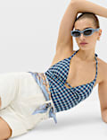 Textured Halter Neck Swimsuit