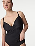 Tummy Control Wired Plunge Tankini Top D-F
