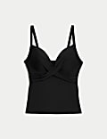 Tummy Control Wired Plunge Tankini Top D-F