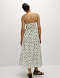 Pure Cotton Printed V-Neck Midaxi Beach Dress