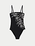 Embroidered Bandeau Swimsuit