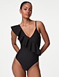 Neoprene Padded Frill Plunge Swimsuit