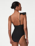 Neoprene Padded Frill Plunge Swimsuit