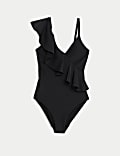 Neoprene Padded Frill Plunge Swimsuit