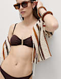 U-Notch Textured Bandeau Bikini Top