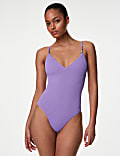 Textured V-Neck Swimsuit