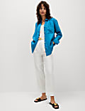 Pure Linen Oversized Girlfriend Style Shirt