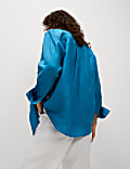 Pure Linen Oversized Girlfriend Style Shirt