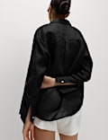 Pure Linen Oversized Girlfriend Style Shirt