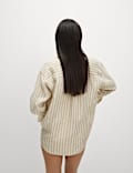 Pure Linen Collared Oversized Girlfriend Style Shirt