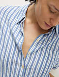 Linen Rich Striped Relaxed Shirt
