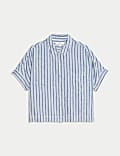 Linen Rich Striped Relaxed Shirt