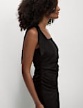 Linen Rich Broderie Midi Shift Dress