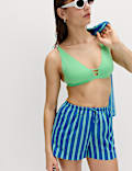 Pure Cotton Striped Beach Shorts