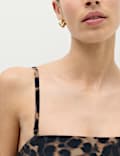 Animal Print Side Detail Bandeau Swimsuit