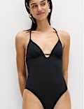 Bead Detail Padded Halterneck Swimsuit