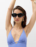 Bead Detail Padded Halterneck Swimsuit