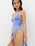 Bead Detail Padded Halterneck Swimsuit