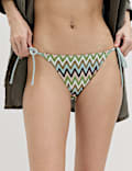 Textured Tie Side Bikini Bottoms