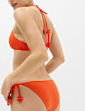 Floral Trim Tie Side Bikini Bottoms
