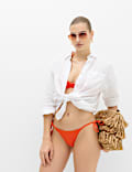 Floral Trim Tie Side Bikini Bottoms