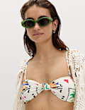 Printed Padded Bandeau Bikini Top