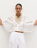 Pure Cotton Broderie Kaftan Top
