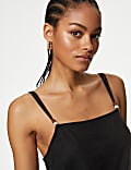 Linen Rich Beaded Longline Cami Top