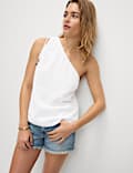 Linen Rich One Shoulder Top