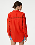 Linen Blend Collared Relaxed Shirt