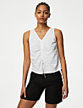 Ruched Front V-Neck Vest