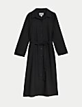 Linen Rich Belted Relaxed Midaxi Shirt Dress