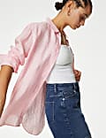 Pure Linen Collared Relaxed Shirt