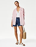 Pure Linen Collared Relaxed Shirt