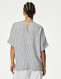 Blouse coupe d&eacute;contract&eacute;e 100 % lin avec imprim&eacute;