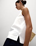 Linen Blend Sleeveless Blouse