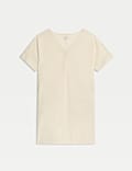 Linen Rich V-Neck Mini Shift Dress