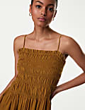 Linen Rich Square Neck Midi Slip Dress